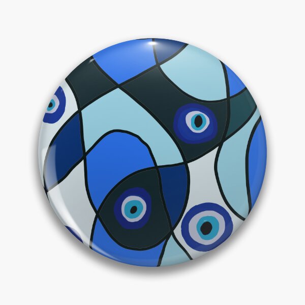 Item preview, Modern Evil Eye Pattern- Abstract Blue Mosaic  designed and sold by Shabi4Arts.