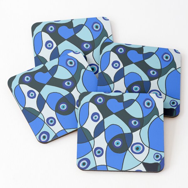 Item preview, Modern Evil Eye Pattern- Abstract Blue Mosaic  designed and sold by Shabi4Arts.