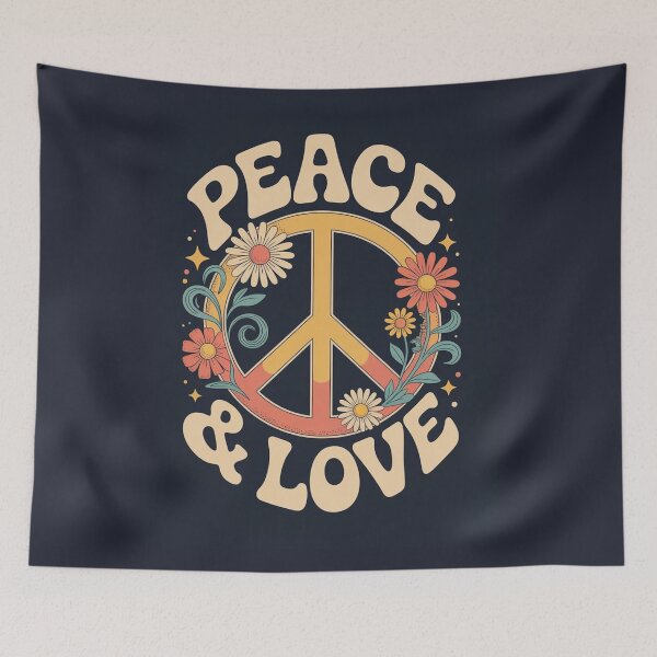 Item preview, Retro Peace and Love Floral Hippie Design designed and sold by Ed & Harmony.