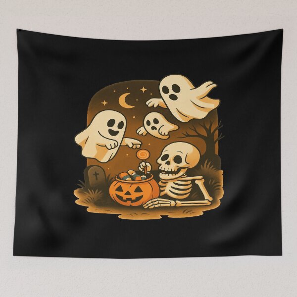 Item preview, Ghosts Stealing Candy From Skeleton designed and sold by YourFavBuddy.