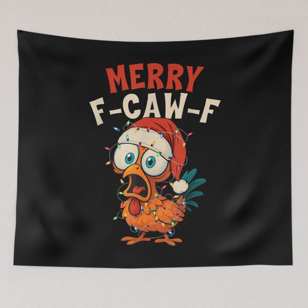 Item preview, Merry F-Caw-F Chicken Rooster Meme Christmas Pajamas Holiday designed and sold by merlinnears.