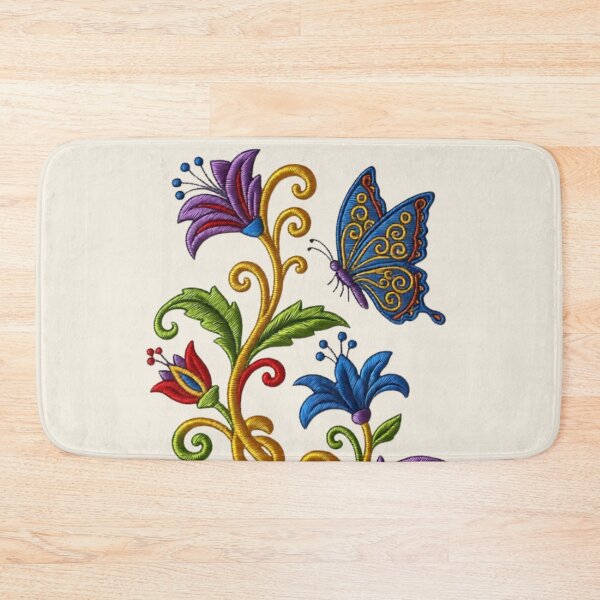 Item preview, Butterfly Embroidery Among Flowers designed and sold by Ciervo Primavera.