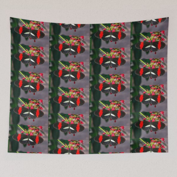 Item preview, Red Postman Butterfly on Red Flowers designed and sold by Peter Milota Studio.