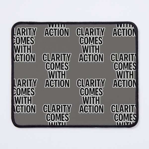 Item preview, Clarity Comes With Action Minimalist Motivational Quote (White Outline Design) designed and sold by KennyMade.