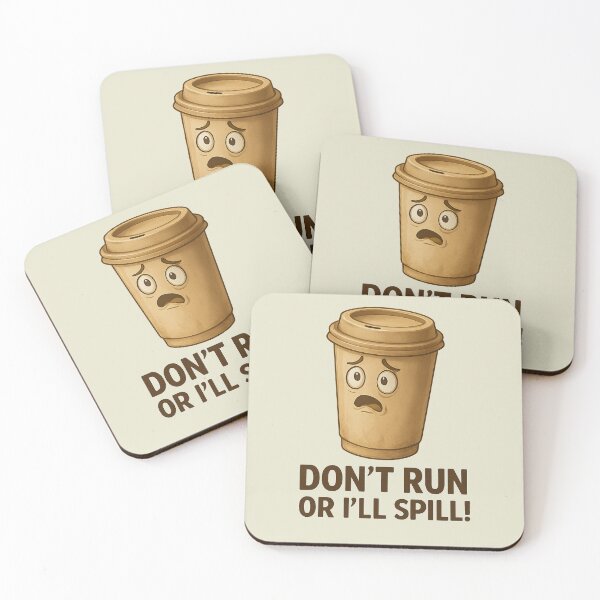 Item preview, Don’t Run or I’ll Spill! — Realistic Coffee Cup Humor Shirt designed and sold by AdelStore.