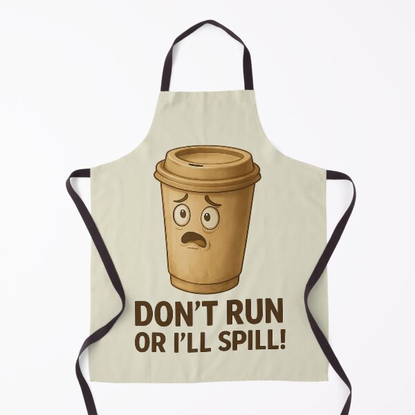 Item preview, Don’t Run or I’ll Spill! — Realistic Coffee Cup Humor Shirt designed and sold by AdelStore.