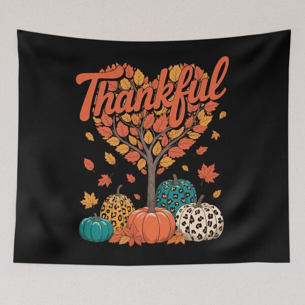Item preview, Happy Thanksgiving Day Autumn Fall Thankful Pumpkin Leopard designed and sold by LeeEvans222.