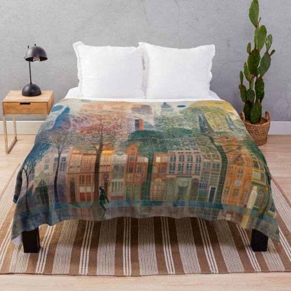 Item preview, Dream City Reflections – Abstract Urban Skyline with Trees designed and sold by NeoNebulaArt.