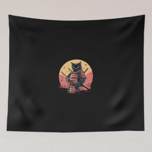 Item preview, Samurai Cat Retro Vintage Tee Warrior Japanese Art Ukiyo-E designed and sold by cawtoon.