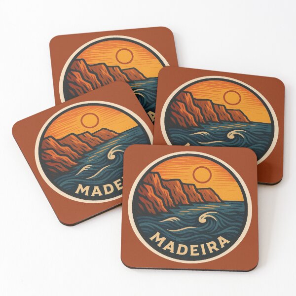 Item preview, Madeira Portugal Coast Sunset Souvenir – Vintage Travel Design designed and sold by Annika Shurafa.
