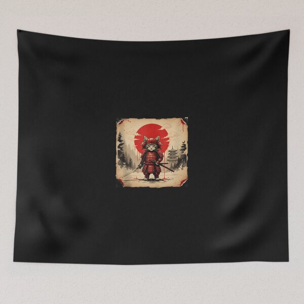 Item preview, Samurai Cat Warrior Japanese Parody Anime Art  designed and sold by cawtoon.
