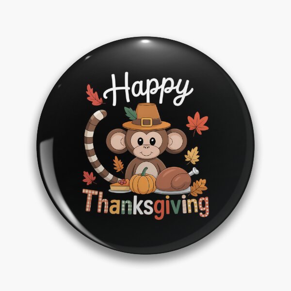 Item preview, Happy Thanksgiving Monkey Costume Turkey Fall Leaves Food designed and sold by JulienAureo.