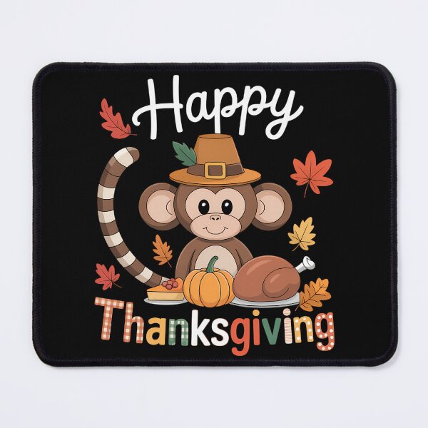Item preview, Happy Thanksgiving Monkey Costume Turkey Fall Leaves Food designed and sold by JulienAureo.