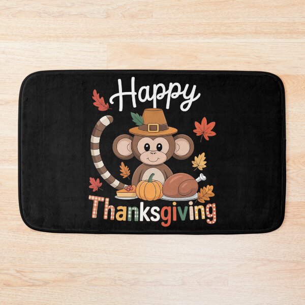Item preview, Happy Thanksgiving Monkey Costume Turkey Fall Leaves Food designed and sold by JulienAureo.