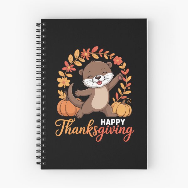 Item preview, Happy Thanksgiving Otter In Leaves Pumpkins Floral Cirle designed and sold by JulienAureo.