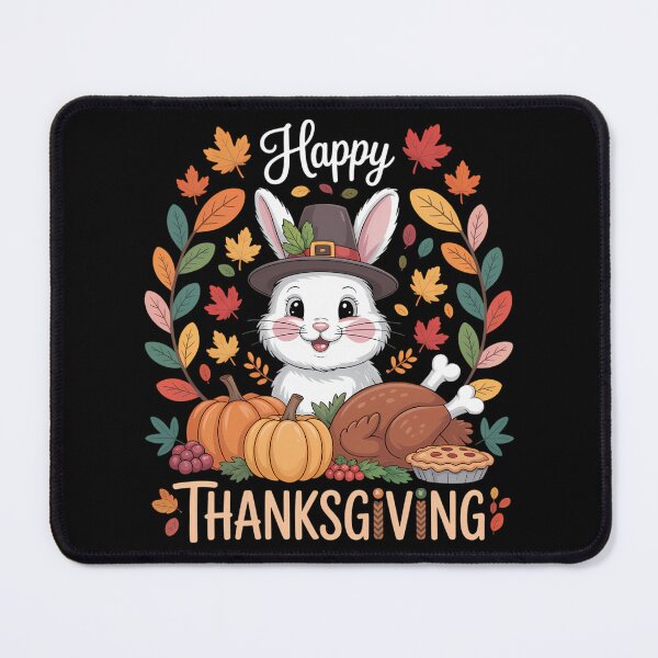 Item preview, Happy Thanksgiving Rabbit Costume Turkey Fall Leaves Food designed and sold by JulienAureo.