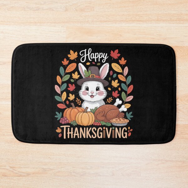 Item preview, Happy Thanksgiving Rabbit Costume Turkey Fall Leaves Food designed and sold by JulienAureo.