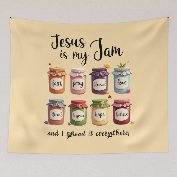 Item preview, Jesus Is My Jam and I Spread It Everywhere, Faith Shirt, Christian Apparel designed and sold by Hope & Light Designs.