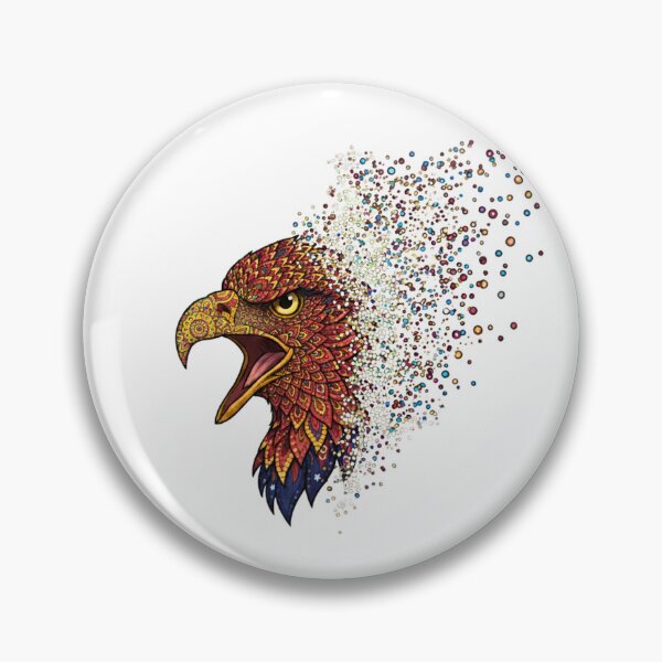 Item preview, Abstract Eagle Head – Fierce Mosaic Wildlife Art with Dispersion Effect designed and sold by DotsNSoul.