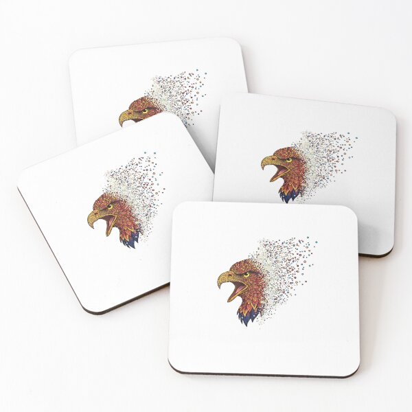 Item preview, Abstract Eagle Head – Fierce Mosaic Wildlife Art with Dispersion Effect designed and sold by DotsNSoul.