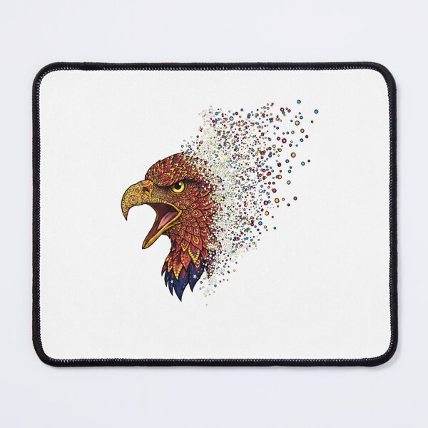 Item preview, Abstract Eagle Head – Fierce Mosaic Wildlife Art with Dispersion Effect designed and sold by DotsNSoul.