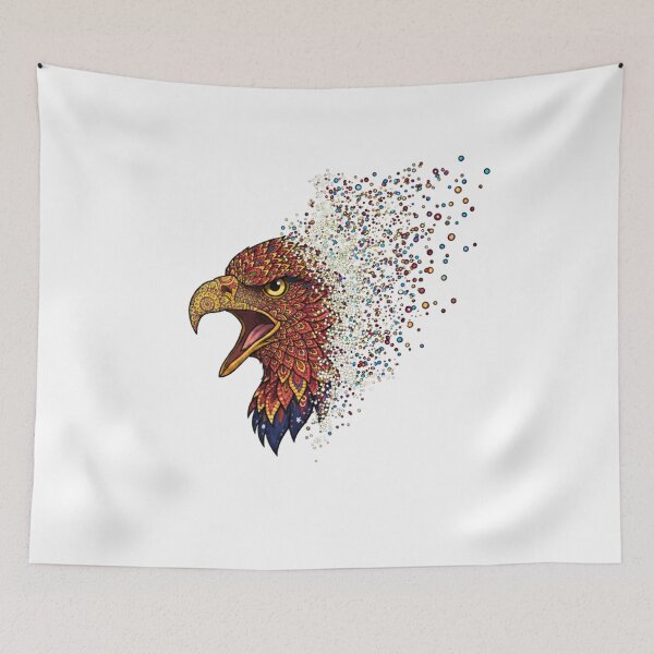 Item preview, Abstract Eagle Head – Fierce Mosaic Wildlife Art with Dispersion Effect designed and sold by DotsNSoul.