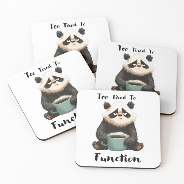 Item preview, Tired Panda with Coffee designed and sold by EastEndTownie.