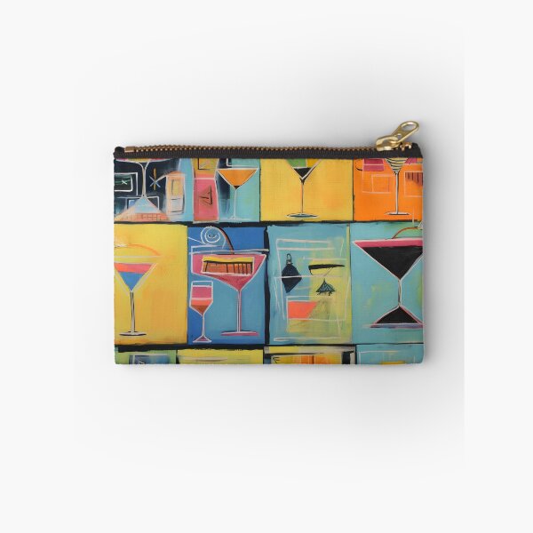 Item preview, Abstract Vivid Cocktail Glass Collage in Bright Colors and Modern Grid Composition designed and sold by OlfactoART Studio.