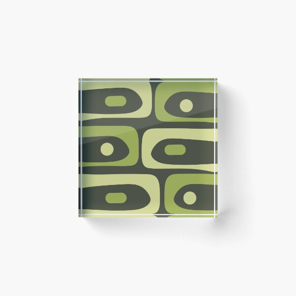 Item preview, Mid Century Modern Abstract Minimalist Piquet Pattern in Retro Chartreuse Green Tones designed and sold by kierkegaard.
