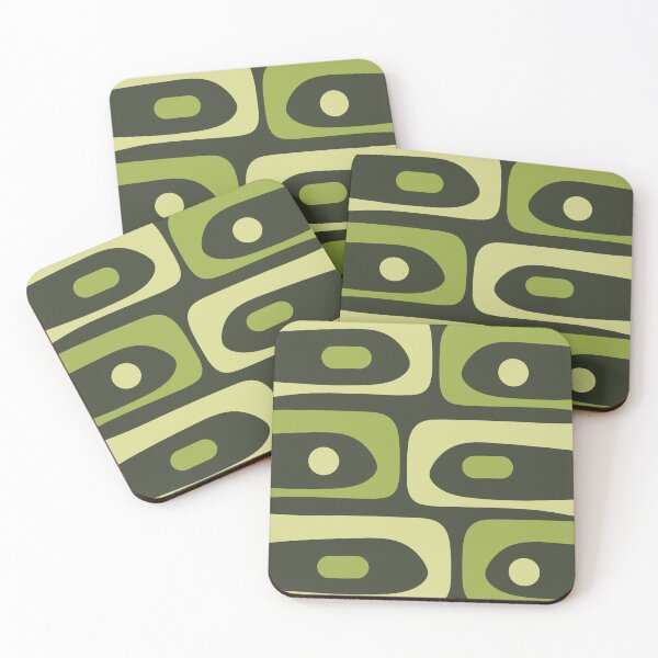 Item preview, Mid Century Modern Abstract Minimalist Piquet Pattern in Retro Chartreuse Green Tones designed and sold by kierkegaard.