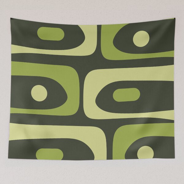 Item preview, Mid Century Modern Abstract Minimalist Piquet Pattern in Retro Chartreuse Green Tones designed and sold by kierkegaard.