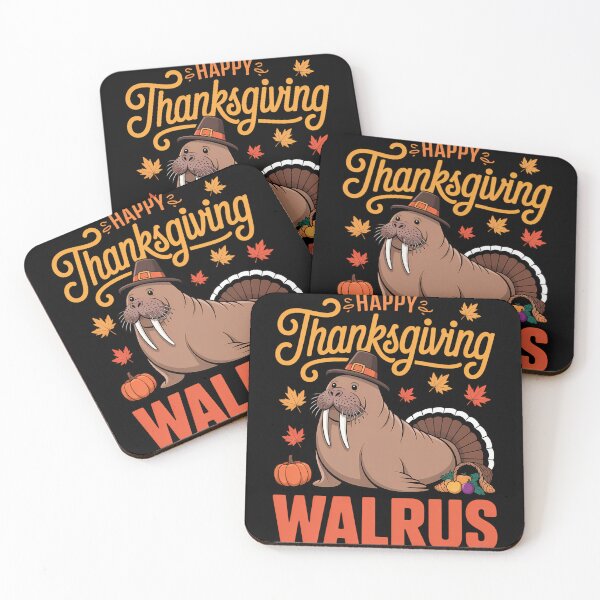 Item preview, Happy Thanksgiving Walrus Costume Turkey Fall Leaves Lover designed and sold by tabdejinti.