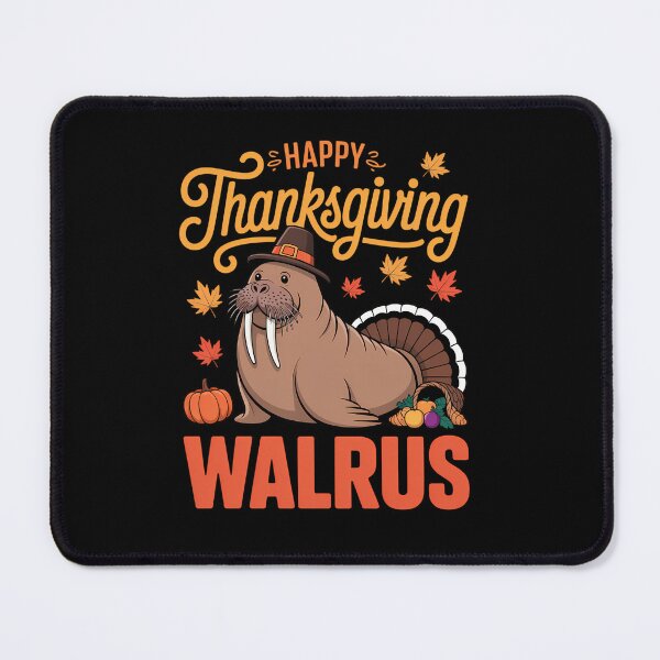 Item preview, Happy Thanksgiving Walrus Costume Turkey Fall Leaves Lover designed and sold by tabdejinti.
