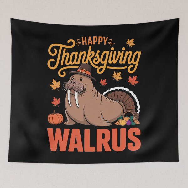 Item preview, Happy Thanksgiving Walrus Costume Turkey Fall Leaves Lover designed and sold by tabdejinti.