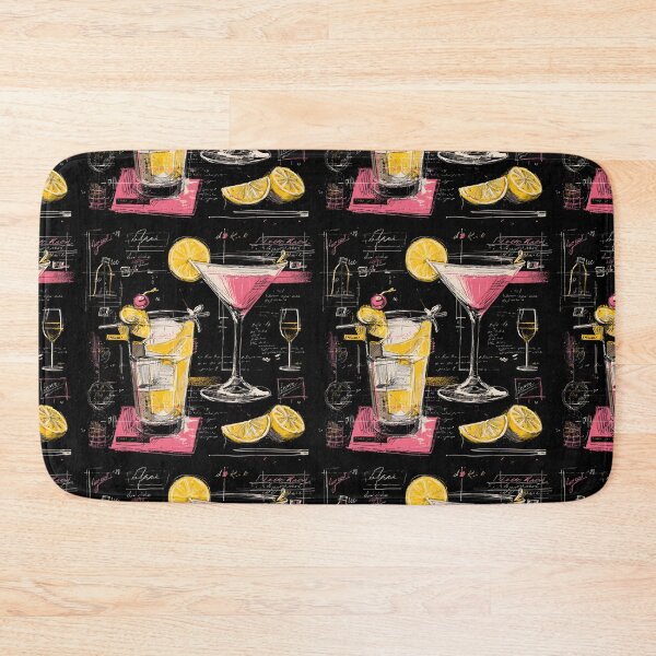 Item preview, Vibrant Cocktail Sketch Artwork- Martini and Highball Glasses with Artistic Handwritten Background designed and sold by OlfactoART Studio.