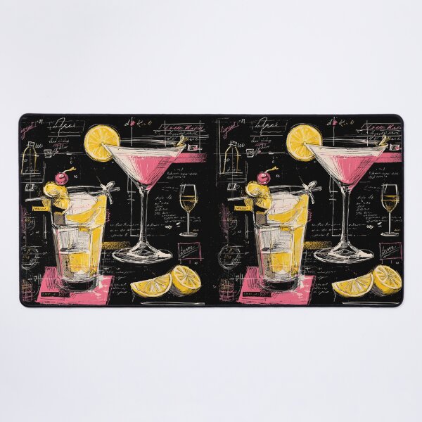 Item preview, Vibrant Cocktail Sketch Artwork- Martini and Highball Glasses with Artistic Handwritten Background designed and sold by OlfactoART Studio.