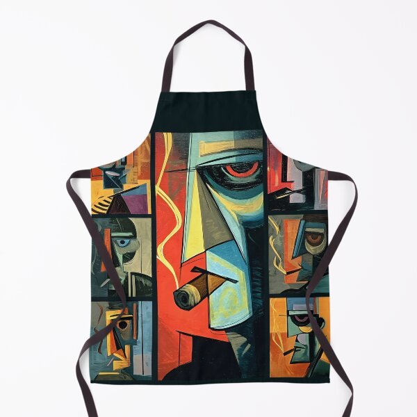 Item preview, Vibrant Cubist Portraits of Abstract Faces Smoking Cigars in Bold Geometric Style designed and sold by OlfactoART Studio.