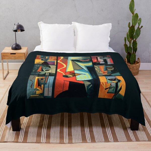 Item preview, Vibrant Cubist Portraits of Abstract Faces Smoking Cigars in Bold Geometric Style designed and sold by OlfactoART Studio.