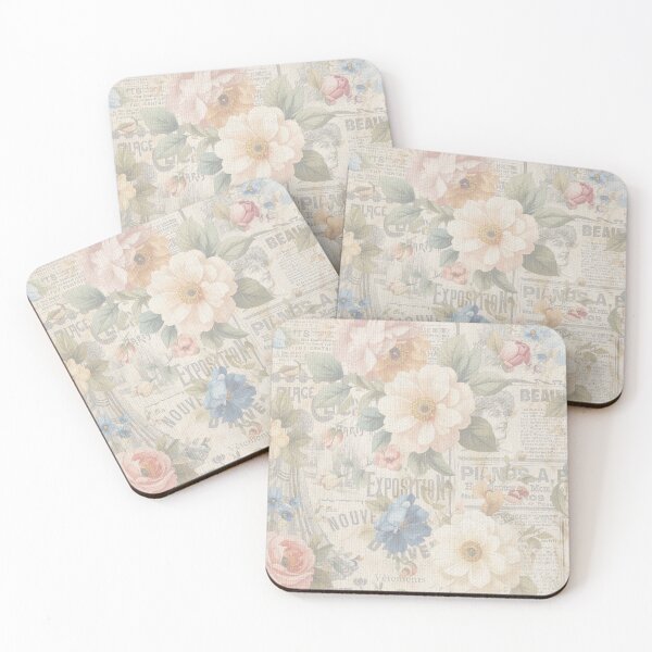 Aperçu de l'œuvre Papier journal floral vintage créée et vendue par MichalisStudio.