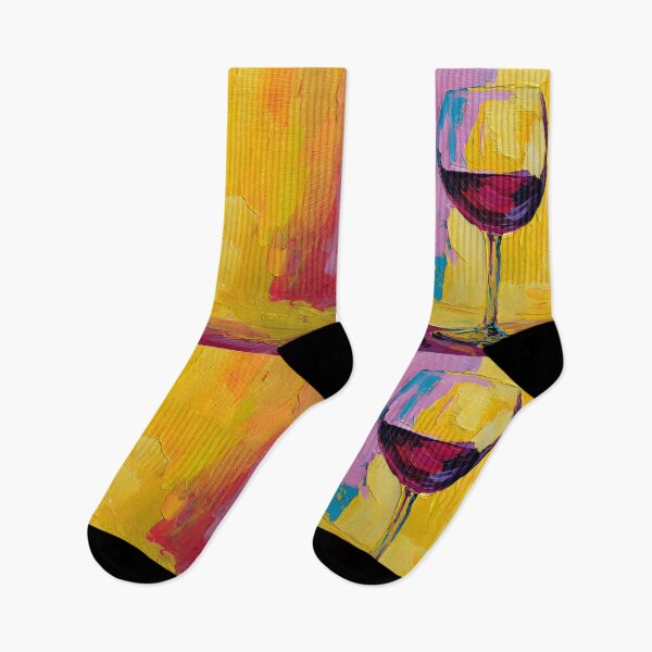 Item preview, Red Wine Glass Artwork with Energetic Abstract Background in Bold Colorful Brushstrokes designed and sold by OlfactoART Studio.