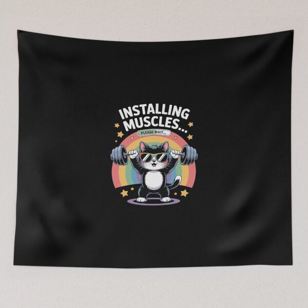 Item preview, Installing Muscles LGBT Rainbow Gym Fitness Cat  designed and sold by Belkisallen.