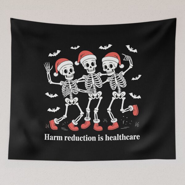 Item preview, Harm Reduction Skeleton Dancing Christmas Overdose Awareness designed and sold by ticlitule.