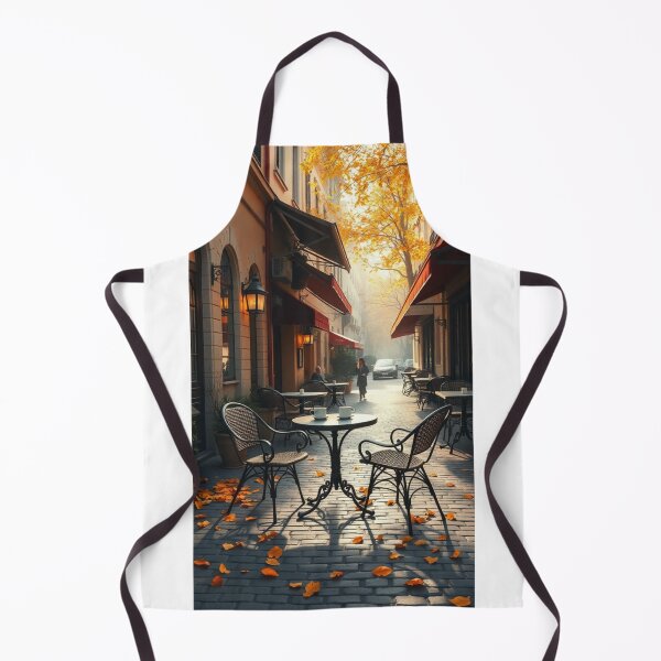 Item preview, Empty Tables, Cozy Autumn Glow | European Cafe Alley designed and sold by Vida e Arte.