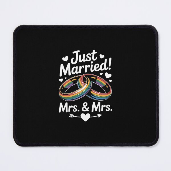 Item preview, Just Married Mrs & Mrs Gay Lesbian Wedding Engagement LGBTQ designed and sold by Belkisallen.