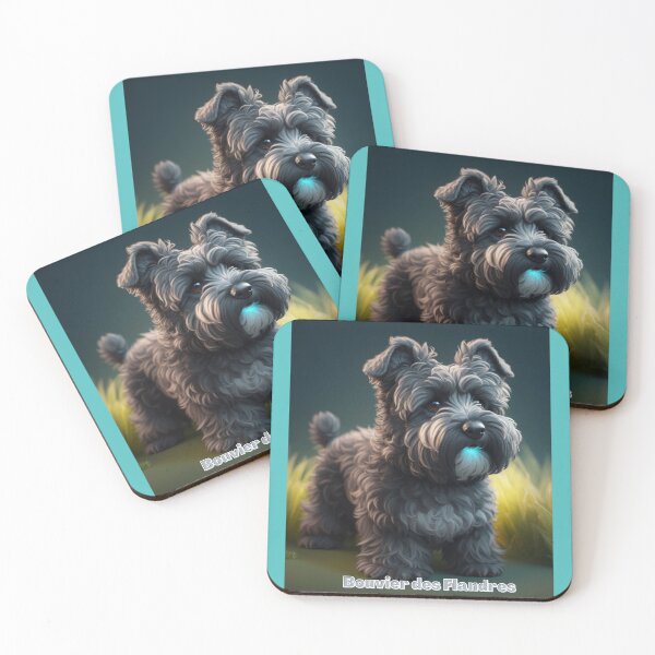 Item preview, Stylized Portrait of a Fluffy Bouvier des Flandres in a Peaceful Setting designed and sold by KJ-Books.