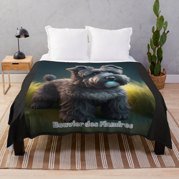 Item preview, Stylized Portrait of a Fluffy Bouvier des Flandres in a Peaceful Setting designed and sold by KJ-Books.