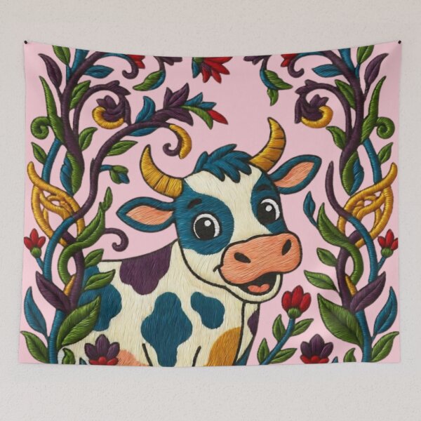 Item preview, Happy Cow Among Spring Flowers designed and sold by Ciervo Primavera.
