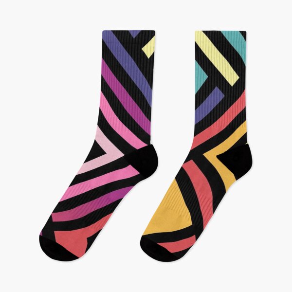 Item preview, Rainbow Geometric Chevron Pattern Black Stripes designed and sold by Ed & Harmony.