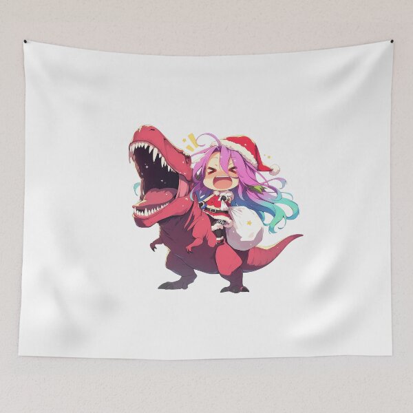 Item preview, Jibril No Game No Life Anime Christmas Dinosaur Santa Claus Kawaii Chibi Style designed and sold by HumbertoValveno.