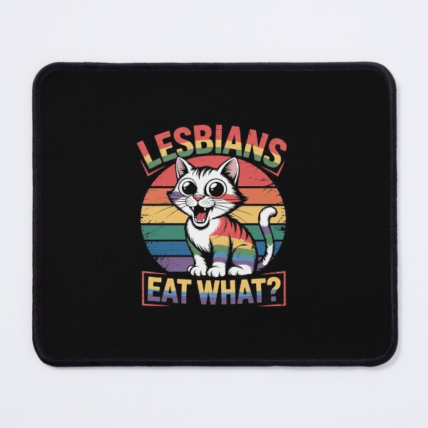 Item preview, Lesbians Eat What Cat Humor Pun LGBTQ Pride Flag Women designed and sold by Belkisallen.